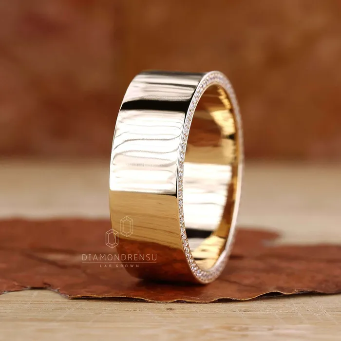 Rings Diamondrensu Round Cut Channel Set Diamond Mens Wedding Ring