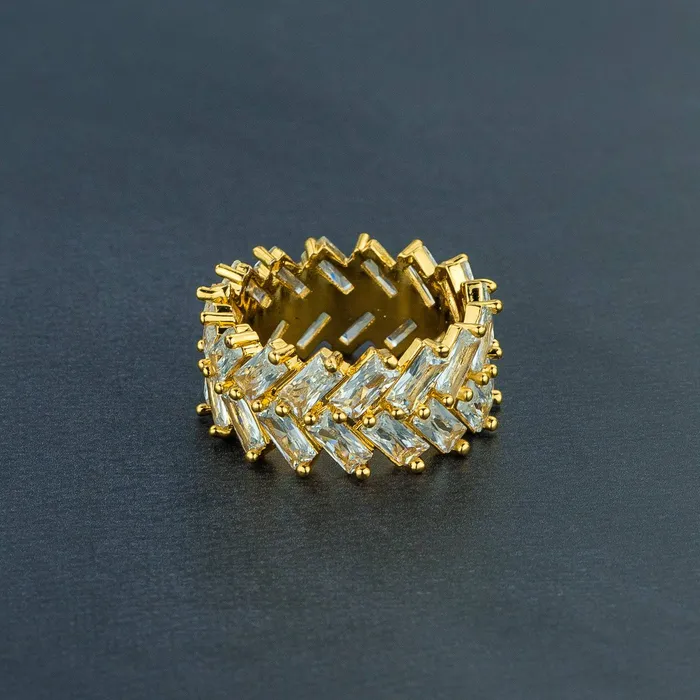 Rings ICECLIQUE JEWELRY 2 Row Baguette Ring