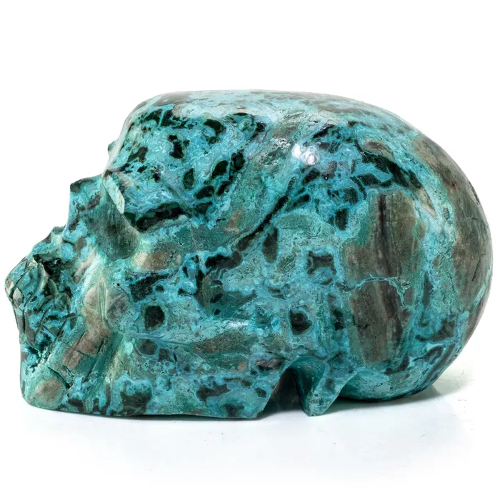 Rings Kalifano Chrysocolla Skull Carving 5 918g