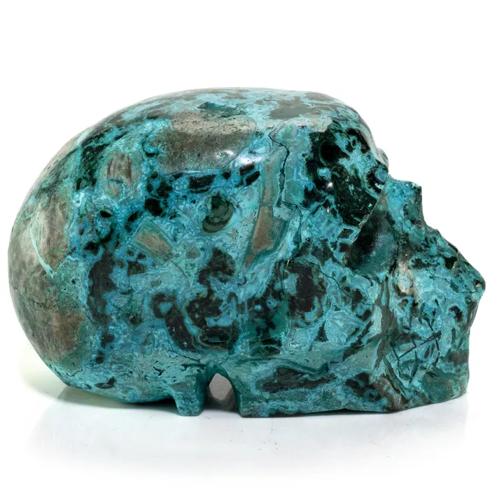Rings Kalifano Chrysocolla Skull Carving 5 918g
