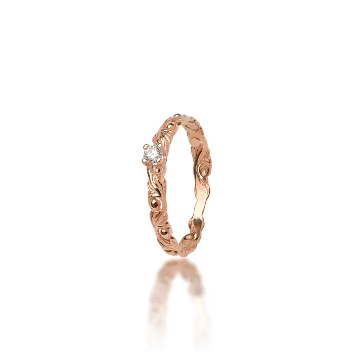 Rings Living Heirloom Ring in Rose Gold with Diamonds 3mm Maui Divers Jewelry Rings Living Heirloom Ring in Rose Gold with Diamonds 3mm Maui Divers Jewelry