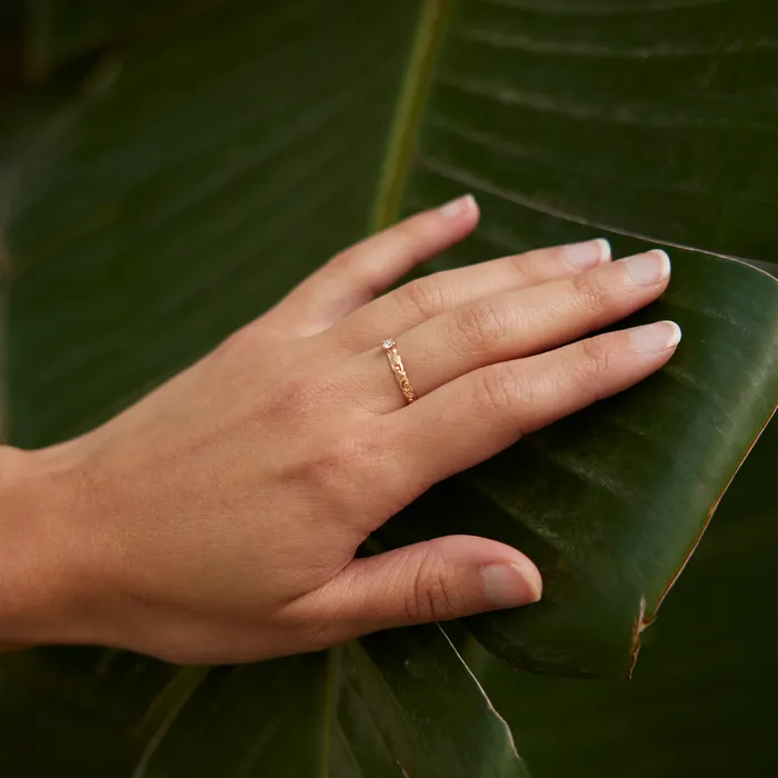 Rings Living Heirloom Ring in Rose Gold with Diamonds 3mm Maui Divers Jewelry