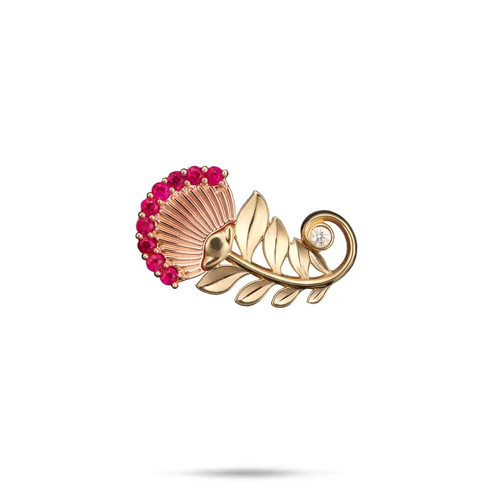 Rings Maui Divers Jewelry hia Lehua Ruby Pendant in Two Tone Gold with Diamonds 24mm Rings Maui Divers Jewelry hia Lehua Ruby Pendant in Two Tone Gold with Diamonds 24mm