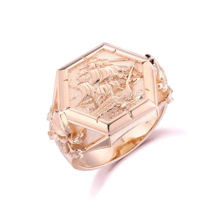 Rings Nautical Pirate Ship Signet ring LJ
