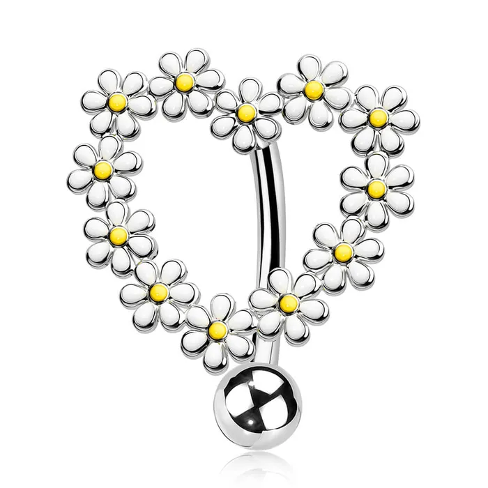 Rings OUFER BODY JEWELRY 14G Daisy Design Belly Button Ring