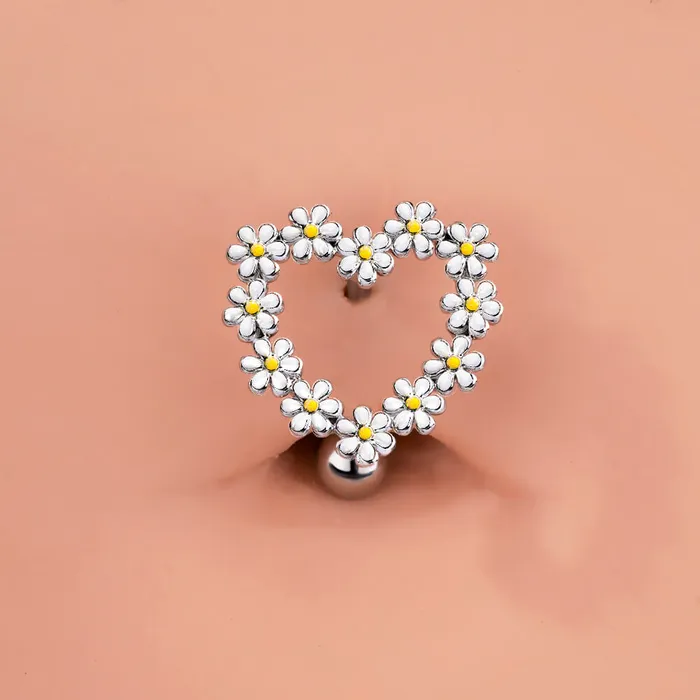 Rings OUFER BODY JEWELRY 14G Daisy Design Belly Button Ring Rings OUFER BODY JEWELRY 14G Daisy Design Belly Button Ring