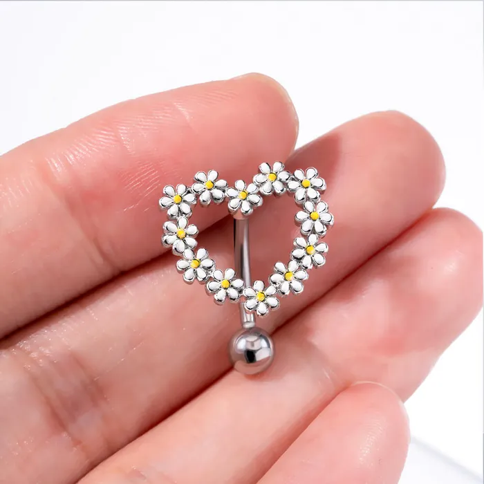 Rings OUFER BODY JEWELRY 14G Daisy Design Belly Button Ring Rings OUFER BODY JEWELRY 14G Daisy Design Belly Button Ring
