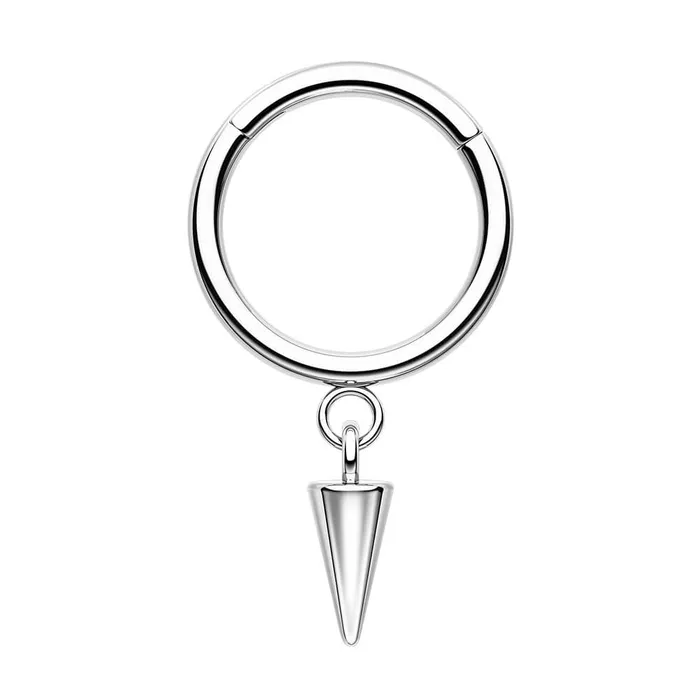 Rings OUFER BODY JEWELRY 16G Dangle Spike Hinged Segment Septum Ring