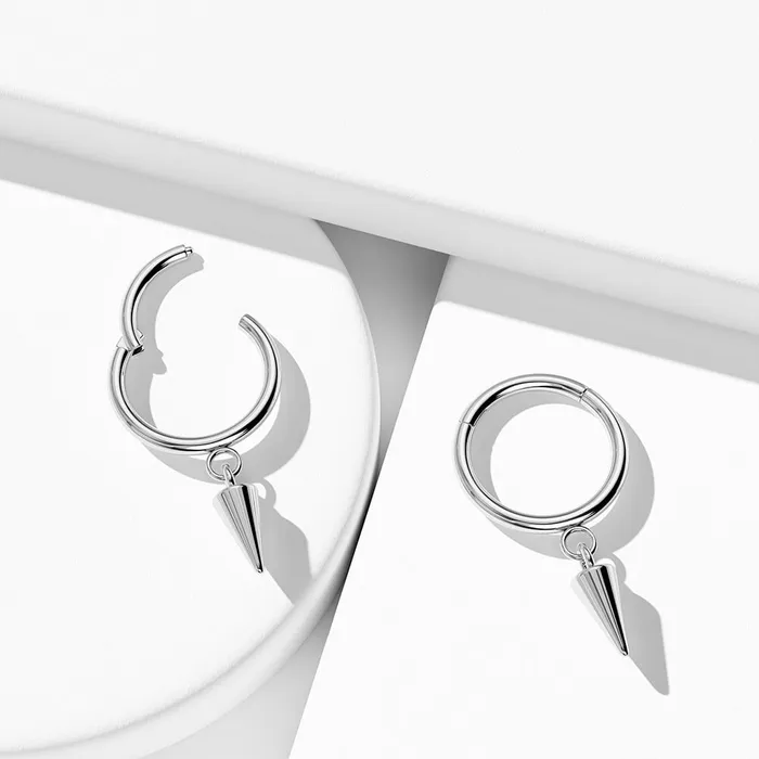 Rings OUFER BODY JEWELRY 16G Dangle Spike Hinged Segment Septum Ring