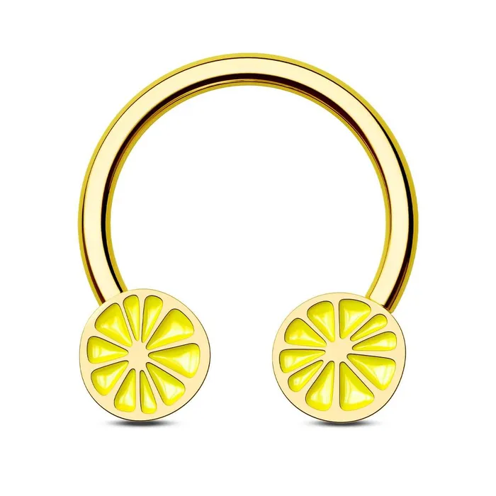 Rings OUFER BODY JEWELRY 16G Lemon Slice Horseshoe Septum Ring