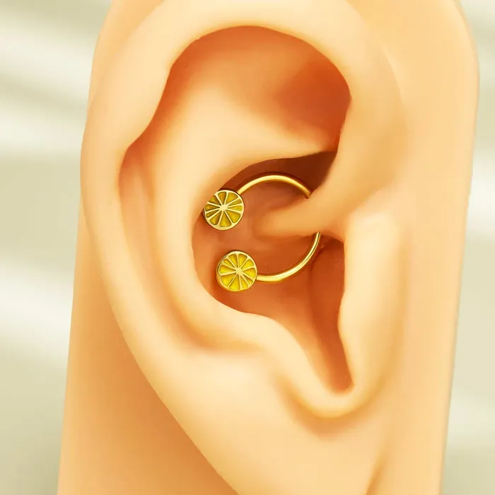 Rings OUFER BODY JEWELRY 16G Lemon Slice Horseshoe Septum Ring Rings OUFER BODY JEWELRY 16G Lemon Slice Horseshoe Septum Ring
