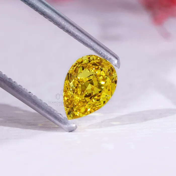 Rings Pear Cut Fancy Vivid Yellow Diamond for Custom Engagement Ring Diamondrensu