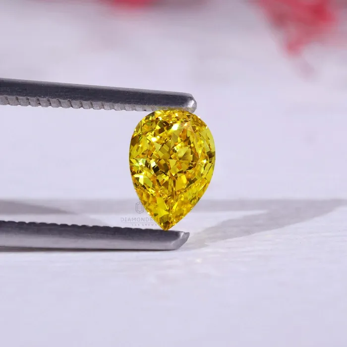 Rings Pear Cut Fancy Vivid Yellow Diamond for Custom Engagement Ring Diamondrensu