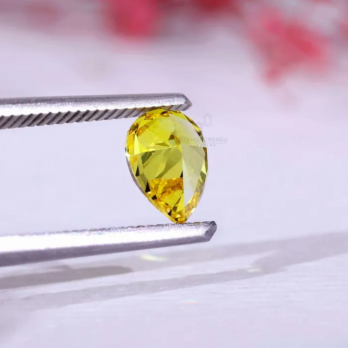 Rings Pear Cut Fancy Vivid Yellow Diamond for Custom Engagement Ring Diamondrensu