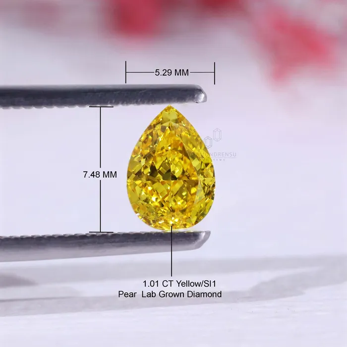 Rings Pear Cut Fancy Vivid Yellow Diamond for Custom Engagement Ring Diamondrensu