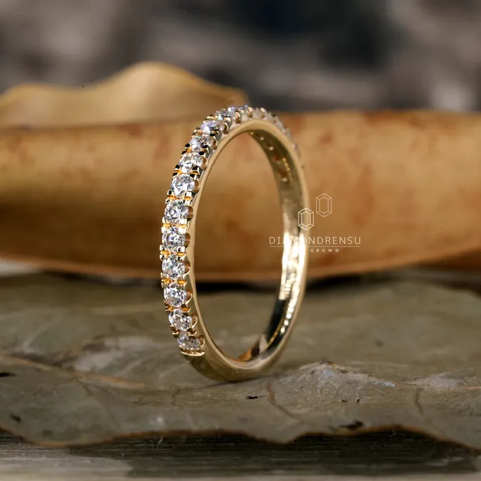 Rings Round Brilliant Cut Lab Grown Diamond Wedding Band Half Eternity Band Diamondrensu