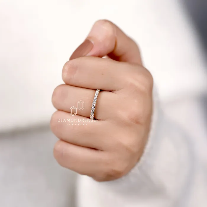 Rings Round Brilliant Cut Lab Grown Diamond Wedding Band Half Eternity Band Diamondrensu