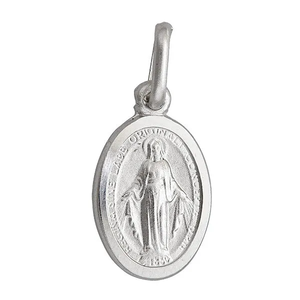 Rings Sterling Silver 20mm Oval Virgin Mary Medal Silver