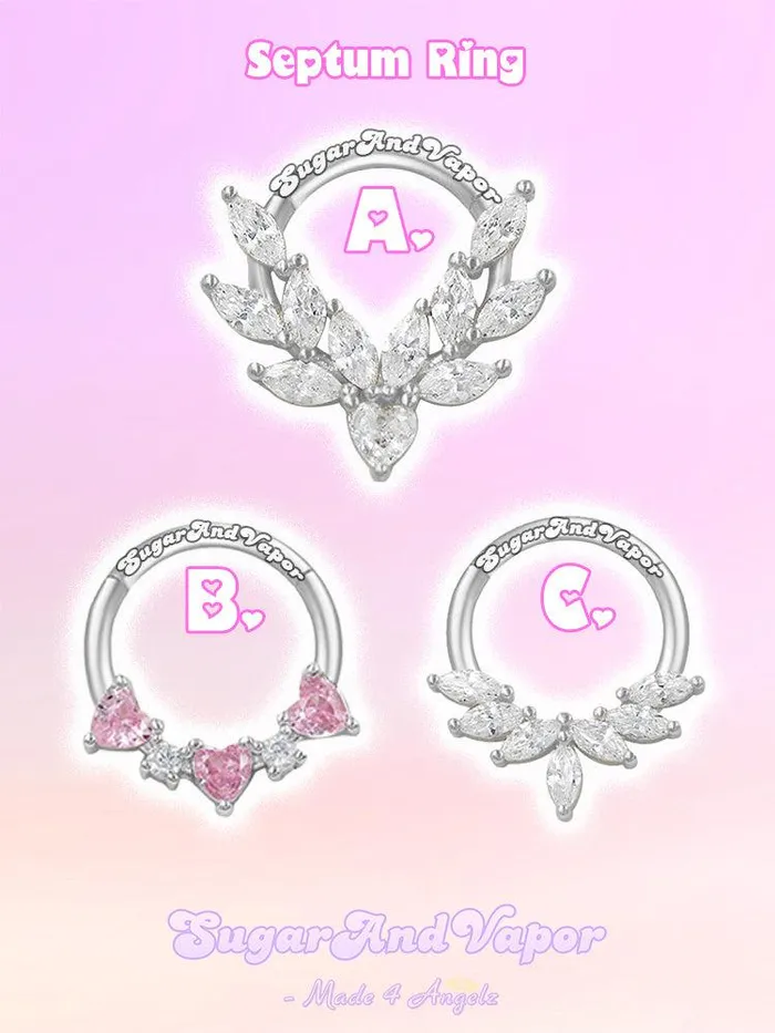 Rings SugarAndVapor Isadora Crystals Cute Septum Ring