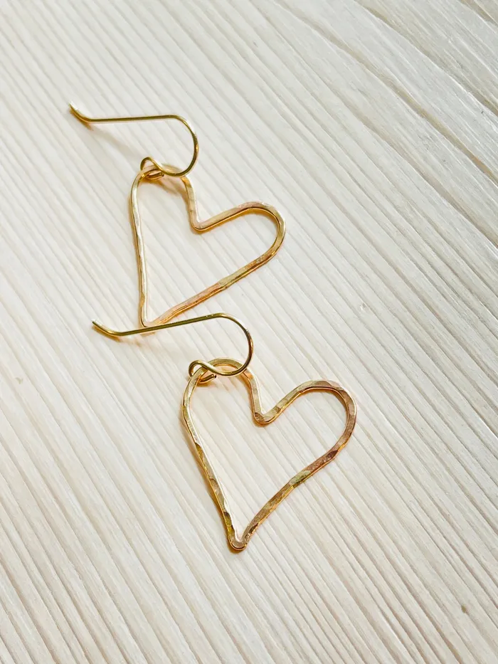 Salty But Sweet Earrings Gold Baby Heart Earrings