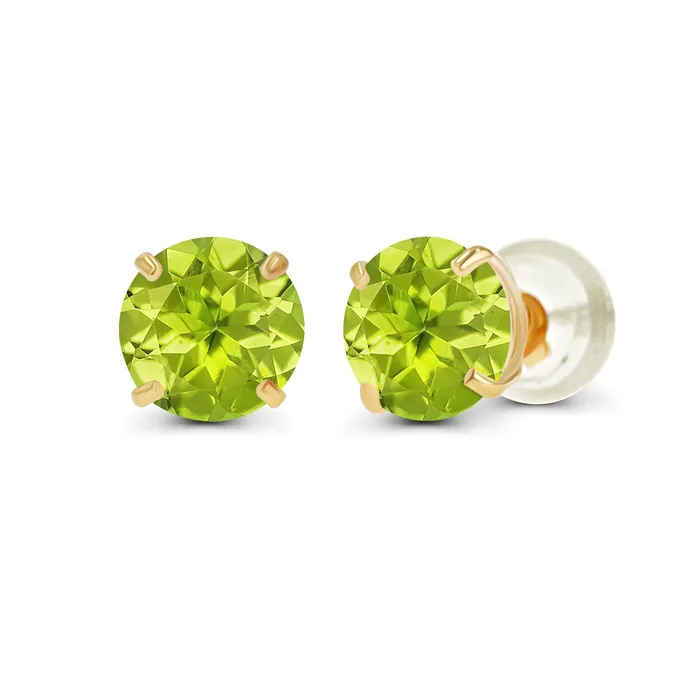 Silver Earrings Genuine 14K Gold Plated Solid 925 Sterling Silver 4mm Round Genuine Birthstone Gemstone Hypoallergenic Stud Earrings For Women and Girls Silver Earrings Genuine 14K Gold Plated Solid 925 Sterling Silver 4mm Round Genuine Birthstone Gemstone Hypoallergenic Stud Earrings For Women and Girls