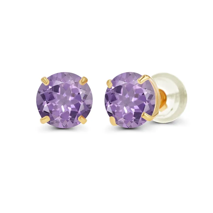 Silver Earrings Genuine 14K Gold Plated Solid 925 Sterling Silver 4mm Round Genuine Birthstone Gemstone Hypoallergenic Stud Earrings For Women and Girls Silver Earrings Genuine 14K Gold Plated Solid 925 Sterling Silver 4mm Round Genuine Birthstone Gemstone Hypoallergenic Stud Earrings For Women and Girls