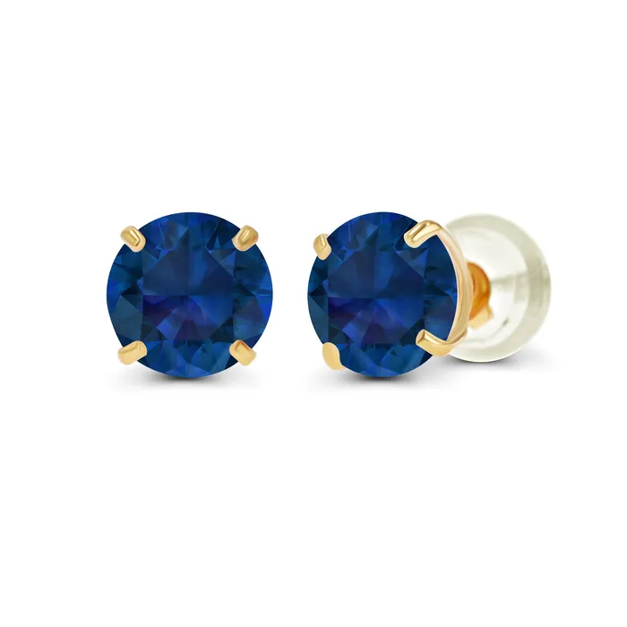 Silver Earrings Genuine 14K Gold Plated Solid 925 Sterling Silver 4mm Round Genuine Birthstone Gemstone Hypoallergenic Stud Earrings For Women and Girls Silver Earrings Genuine 14K Gold Plated Solid 925 Sterling Silver 4mm Round Genuine Birthstone Gemstone Hypoallergenic Stud Earrings For Women and Girls