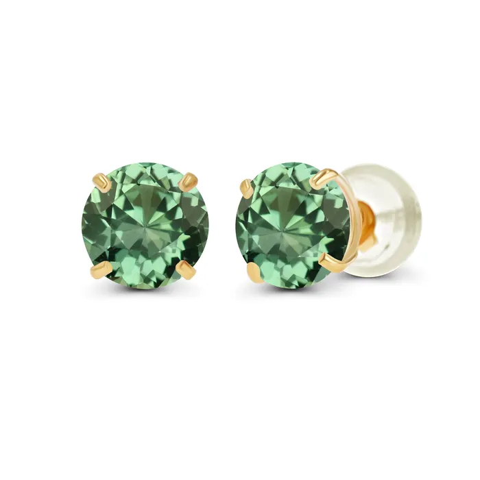 Silver Earrings Genuine 14K Gold Plated Solid 925 Sterling Silver 4mm Round Genuine Birthstone Gemstone Hypoallergenic Stud Earrings For Women and Girls Silver Earrings Genuine 14K Gold Plated Solid 925 Sterling Silver 4mm Round Genuine Birthstone Gemstone Hypoallergenic Stud Earrings For Women and Girls