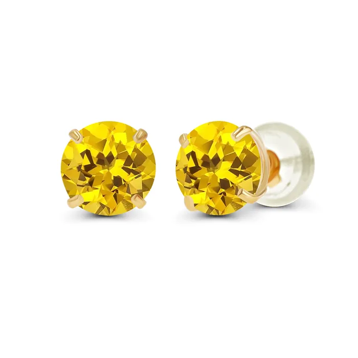 Silver Earrings Genuine 14K Gold Plated Solid 925 Sterling Silver 4mm Round Genuine Birthstone Gemstone Hypoallergenic Stud Earrings For Women and Girls Silver Earrings Genuine 14K Gold Plated Solid 925 Sterling Silver 4mm Round Genuine Birthstone Gemstone Hypoallergenic Stud Earrings For Women and Girls