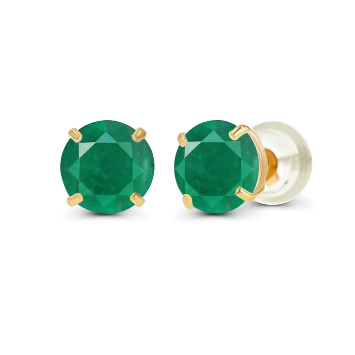 Silver Earrings Genuine 14K Gold Plated Solid 925 Sterling Silver 4mm Round Genuine Birthstone Gemstone Hypoallergenic Stud Earrings For Women and Girls Silver Earrings Genuine 14K Gold Plated Solid 925 Sterling Silver 4mm Round Genuine Birthstone Gemstone Hypoallergenic Stud Earrings For Women and Girls