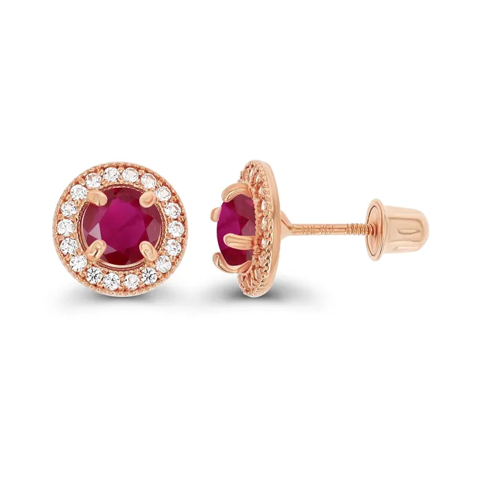 Silver Earrings Sterling Silver Rhodium 45mm Amethyst 1mm Created White Sapphire Milgrain Halo Screwback Earrings Silver Earrings Sterling Silver Rhodium 45mm Amethyst 1mm Created White Sapphire Milgrain Halo Screwback Earrings