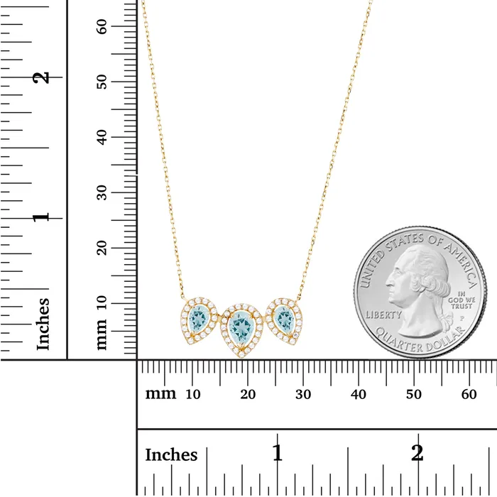 Silver Necklaces Sterling Silver Rhodium Triple Pear Amethyst Created White Sapphire Halo 18 Necklace Silver Necklaces Sterling Silver Rhodium Triple Pear Amethyst Created White Sapphire Halo 18 Necklace