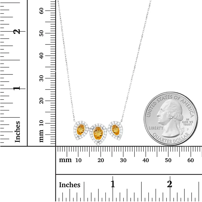 Silver Necklaces Sterling Silver Rhodium Triple Pear Amethyst Created White Sapphire Halo 18 Necklace Silver Necklaces Sterling Silver Rhodium Triple Pear Amethyst Created White Sapphire Halo 18 Necklace