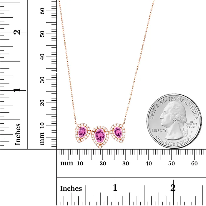 Silver Necklaces Sterling Silver Rhodium Triple Pear Amethyst Created White Sapphire Halo 18 Necklace Silver Necklaces Sterling Silver Rhodium Triple Pear Amethyst Created White Sapphire Halo 18 Necklace