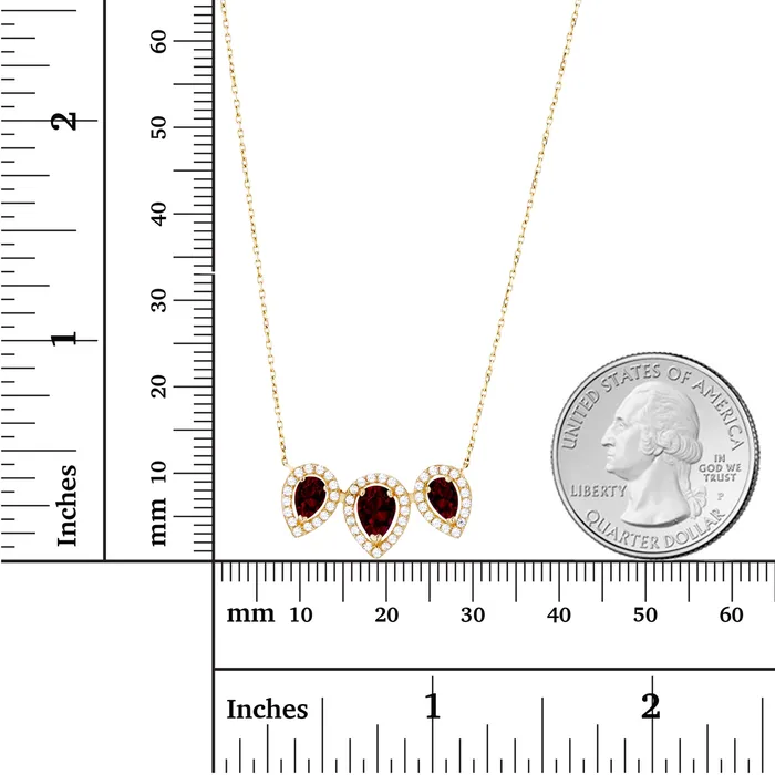 Silver Necklaces Sterling Silver Rhodium Triple Pear Amethyst Created White Sapphire Halo 18 Necklace Silver Necklaces Sterling Silver Rhodium Triple Pear Amethyst Created White Sapphire Halo 18 Necklace