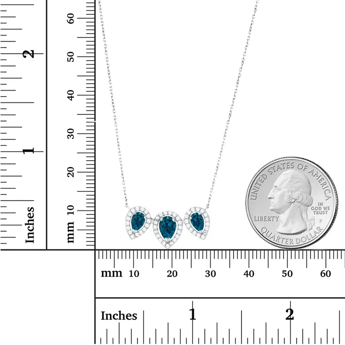 Silver Necklaces Sterling Silver Rhodium Triple Pear Amethyst Created White Sapphire Halo 18 Necklace Silver Necklaces Sterling Silver Rhodium Triple Pear Amethyst Created White Sapphire Halo 18 Necklace