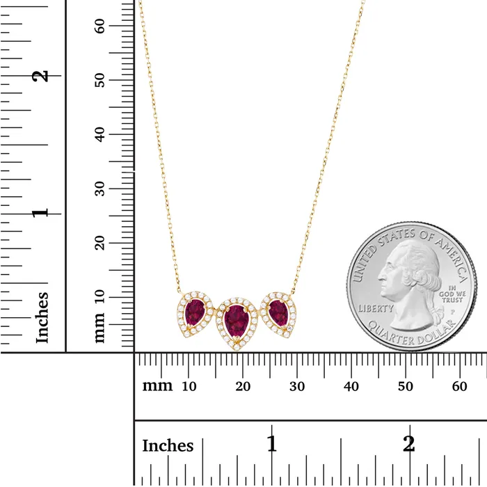 Silver Necklaces Sterling Silver Rhodium Triple Pear Amethyst Created White Sapphire Halo 18 Necklace Silver Necklaces Sterling Silver Rhodium Triple Pear Amethyst Created White Sapphire Halo 18 Necklace