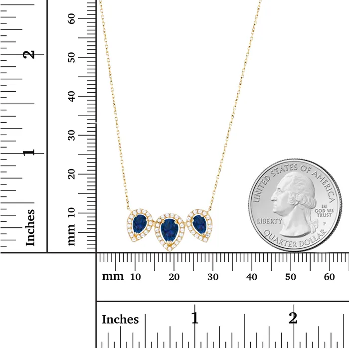 Silver Necklaces Sterling Silver Rhodium Triple Pear Amethyst Created White Sapphire Halo 18 Necklace Silver Necklaces Sterling Silver Rhodium Triple Pear Amethyst Created White Sapphire Halo 18 Necklace