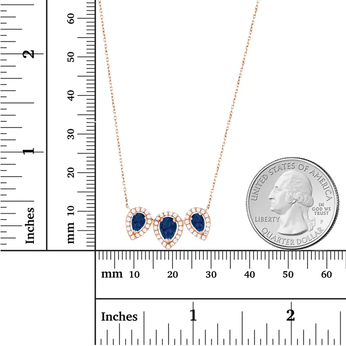 Silver Necklaces Sterling Silver Rhodium Triple Pear Amethyst Created White Sapphire Halo 18 Necklace Silver Necklaces Sterling Silver Rhodium Triple Pear Amethyst Created White Sapphire Halo 18 Necklace