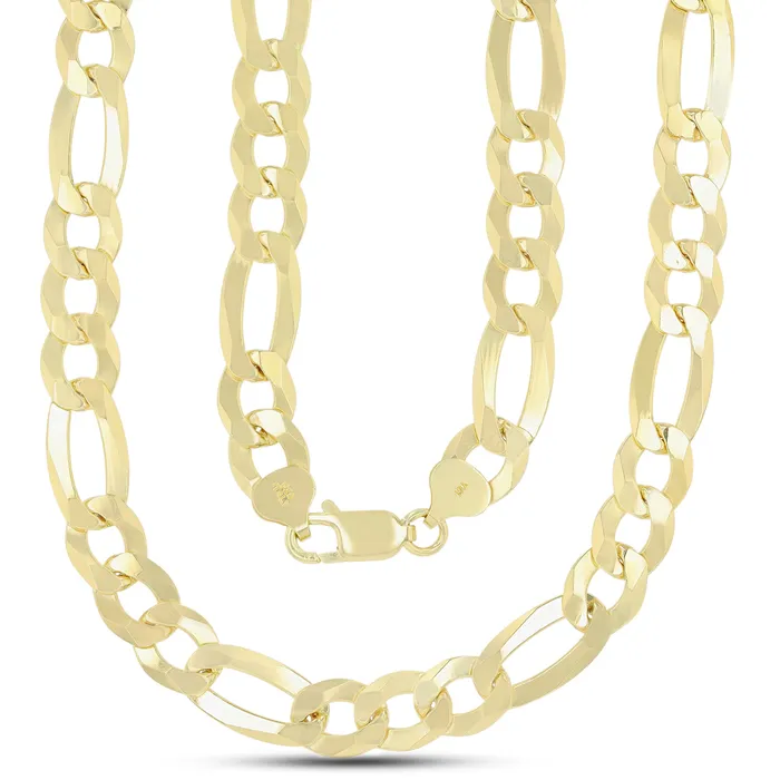 Silver Sterling Silver 1014mm Solid Figaro Chain NecklaceRhodium Plated or 14K Yellow Plated Lobster Lock Necklaces Silver Sterling Silver 1014mm Solid Figaro Chain NecklaceRhodium Plated or 14K Yellow Plated Lobster Lock Necklaces