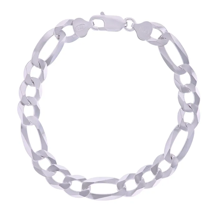 Silver Sterling Silver 1014mm Solid Figaro Chain NecklaceRhodium Plated or 14K Yellow Plated Lobster Lock Necklaces Silver Sterling Silver 1014mm Solid Figaro Chain NecklaceRhodium Plated or 14K Yellow Plated Lobster Lock Necklaces