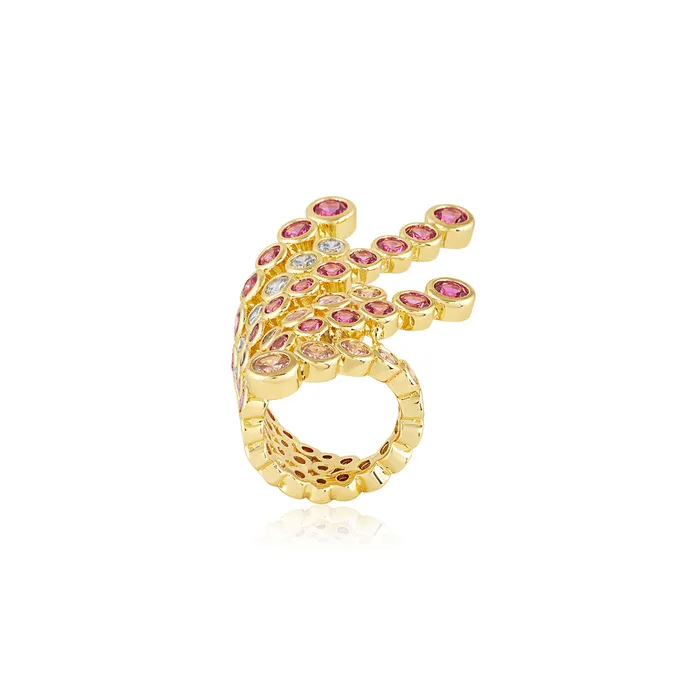 SS25Mainline Rings Red Crystal Galaxy Ring