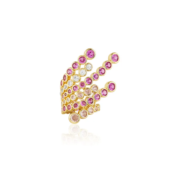 SS25Mainline Rings Red Crystal Galaxy Ring