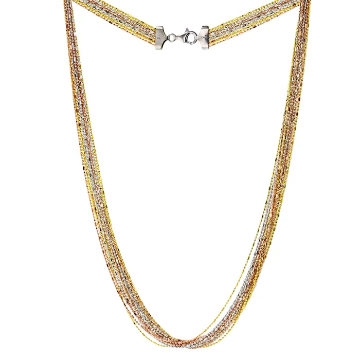 Sterling Silver Rhodium 12String Bar and Bead 18 Necklace Silver Necklaces