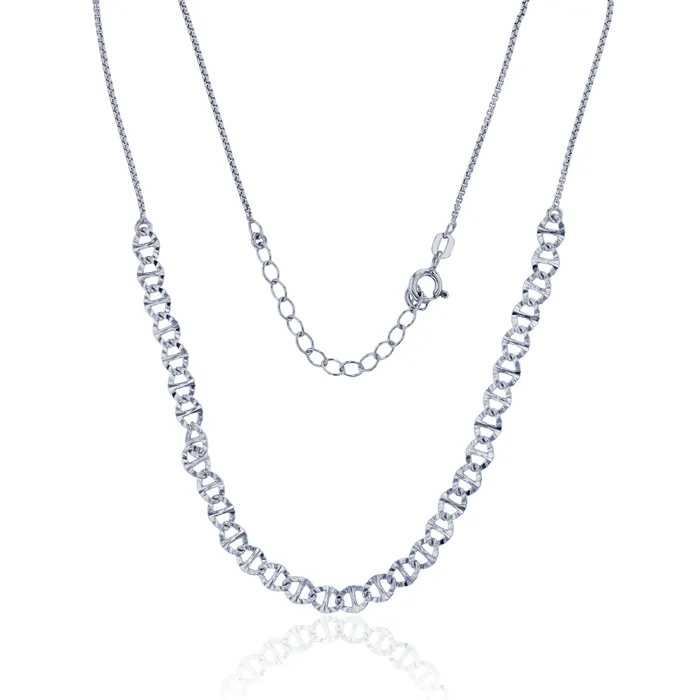 Sterling Silver Rhodium 450mm Diamond Cut Mariner 142 Extender Necklace Silver Necklaces Sterling Silver Rhodium 450mm Diamond Cut Mariner 142 Extender Necklace Silver Necklaces