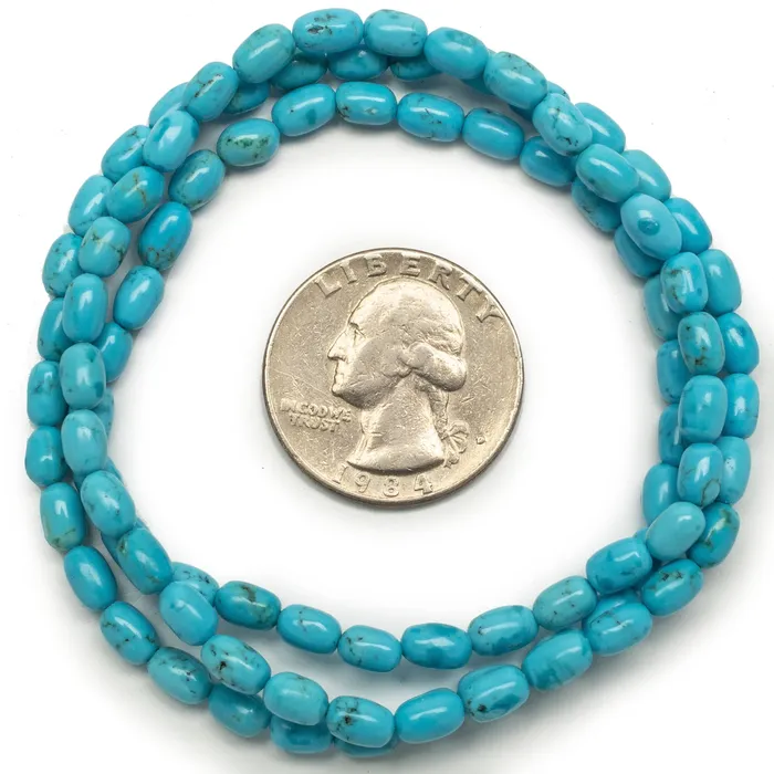 Turquoise Triple Wrap Elastic Gemstone Bracelet Kalifano Bracelets